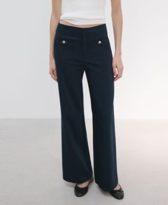 MANGO - Women's Jewel Buttons Straight Pants