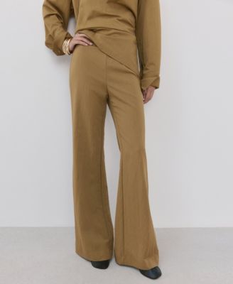 MANGO - Women's Straight Mid-Rise Pants