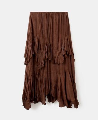 MANGO - Women's Ruffled Chiffon Skirt