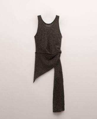 MANGO - Women's Asymmetrical Semi-Sheer Alpaca Top