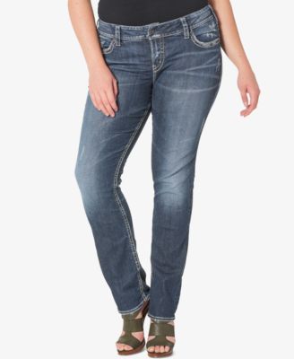 Silver Jeans Co. - Plus Size Suki Medium Wash Straight-Leg Jeans