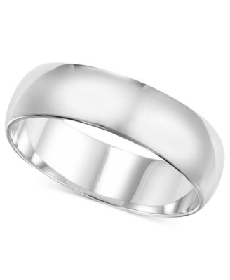 Macy's - 14k White Gold Ring, 6mm Wedding Band