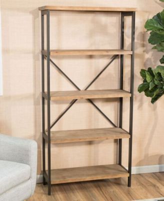 Noble House - Jerome 5-Shelf Industrial Bookcase, Direct Ship