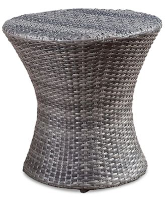 Noble House - Gerren Wicker Outdoor Accent Table, Direct Ship