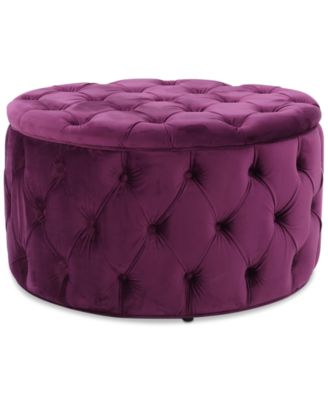 Noble House - Owain Round Ottoman, Quick Ship