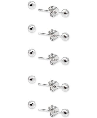Giani Bernini - 5-Pc. Set Small Ball Stud Earrings