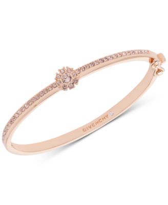 Givenchy - Crystal Flower Hinged Bangle Bracelet