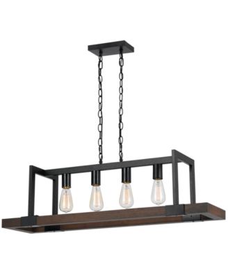 Cal Lighting - 60W 4-Light Antonio Wood Chandelier