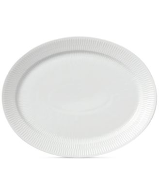 White Fluted Oval Platter image