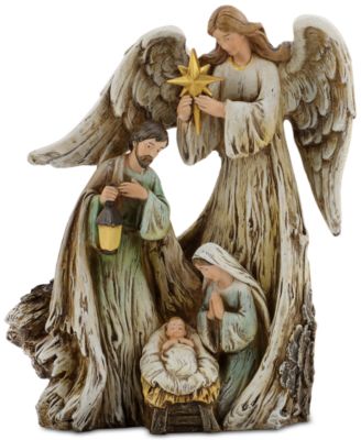 Woodcut Guardian Angel with Holy Family image